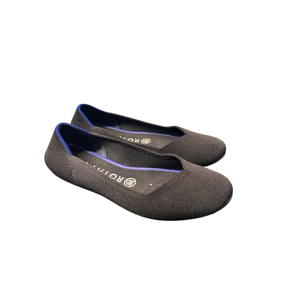 Rothy's Women's Flats Slip on Ballet Shoes‎ Round Toe Knit Comfort Black Size W7